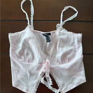 Pink Lace Trim Camisole